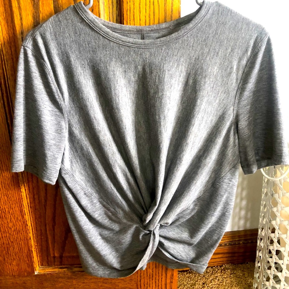 Knot Front Tie Lululemon Crop Short Sleeve Shirt